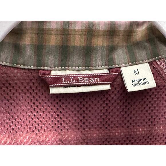 LL Bean Sz M Everyday SunSmart Woven Plaid Quarter-Zip Pullover Shirt Colorblock - Picture 4 of 12